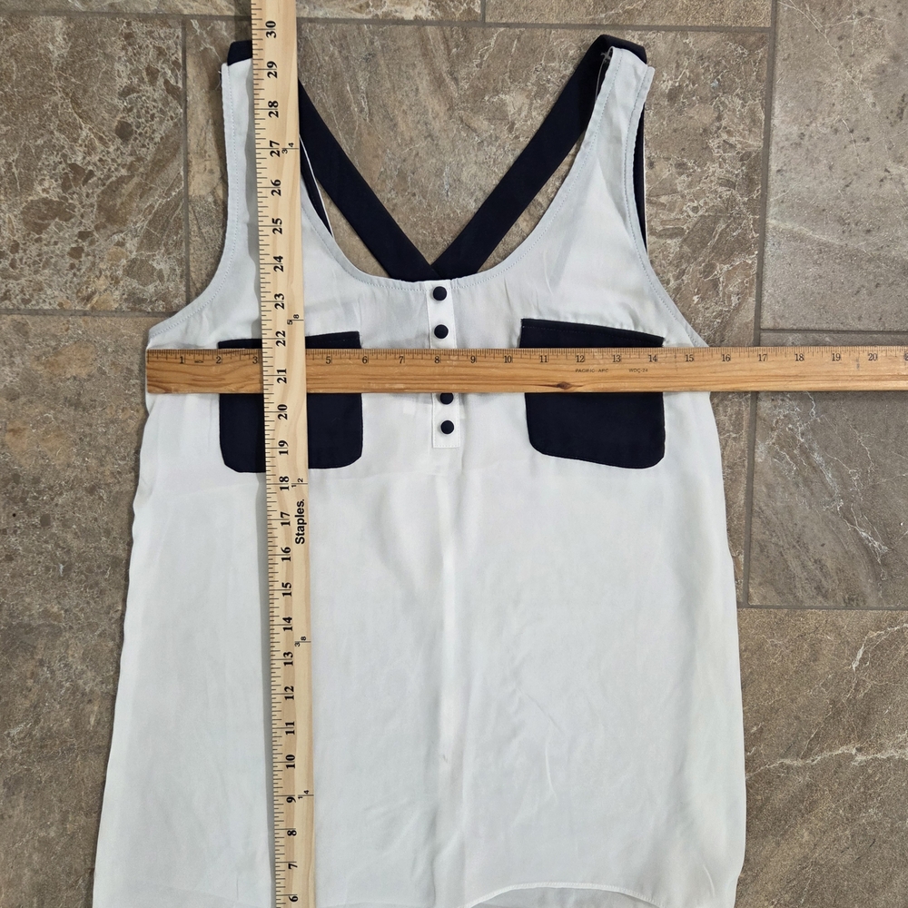 Esley Monochrome Asymmetrical Tank Top Womens S Classy Crisp - Picture 2 of 6